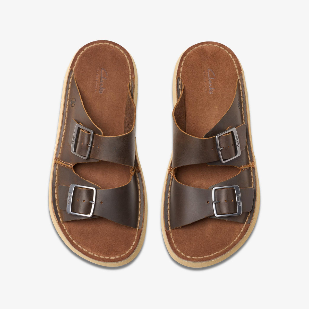 Clarks Solsbury Strap Men's Beeswax Leather 26180883 — top view