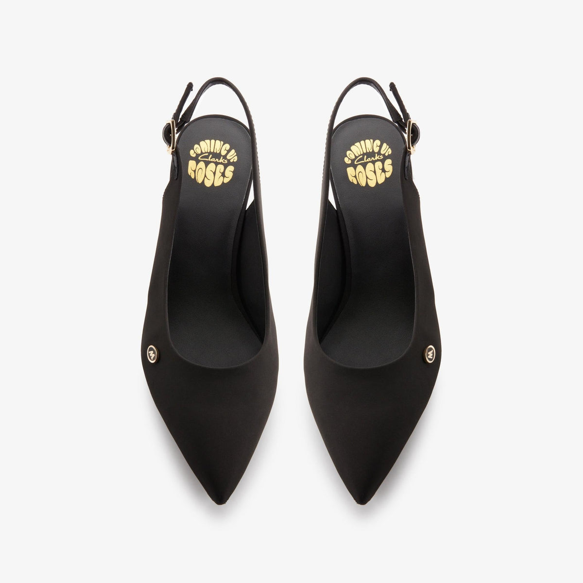 Clarks Originals x Martine Rose Sling 2 Women's Black Text Textile 26180995 — top view