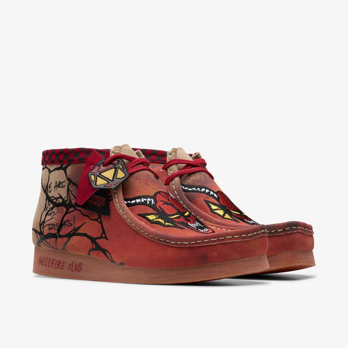 Clarks Originals x Stranger Things Wallabee Evo Men's Dark Sand Interest Suede 26181027 — sole view