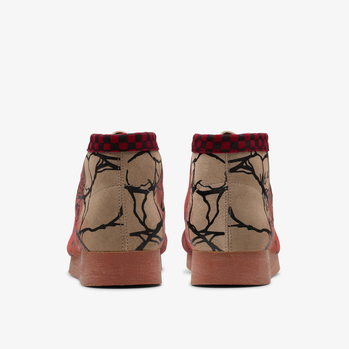 Clarks Originals x Stranger Things Wallabee Evo Men's Dark Sand Interest Suede 26181027 — detail view