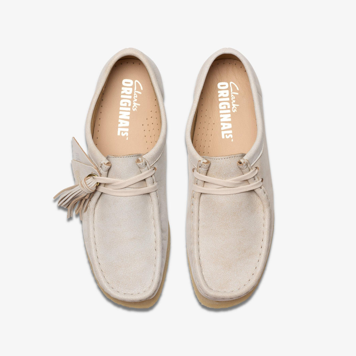 Clarks Originals Wallabee Women's White Leather 26181115 — top view