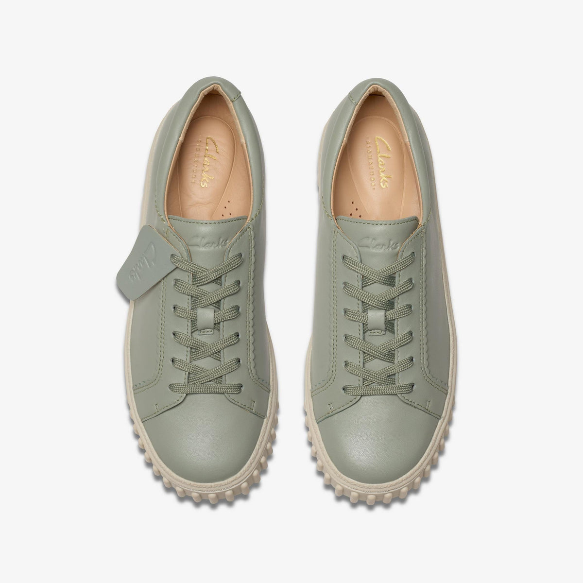 Clarks Mayhill Walk Women's Light Green Leather 26181208 — top view