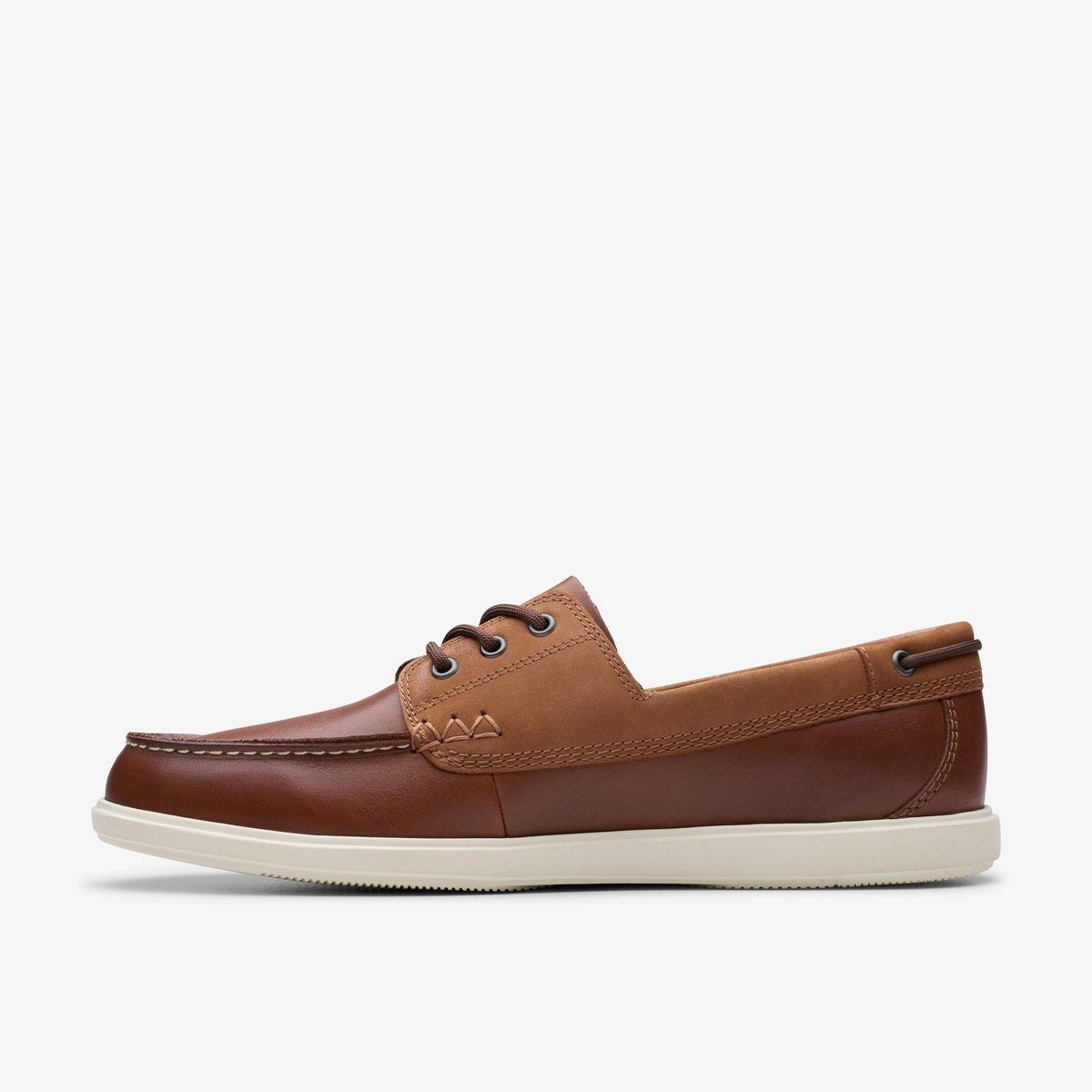 Clarks Bratton Boat Men's Dark Tan Leather 26181273 — side view