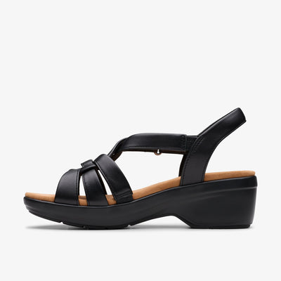 Clarks Tuleah Cross Women's Black Leather 26181466 — side view