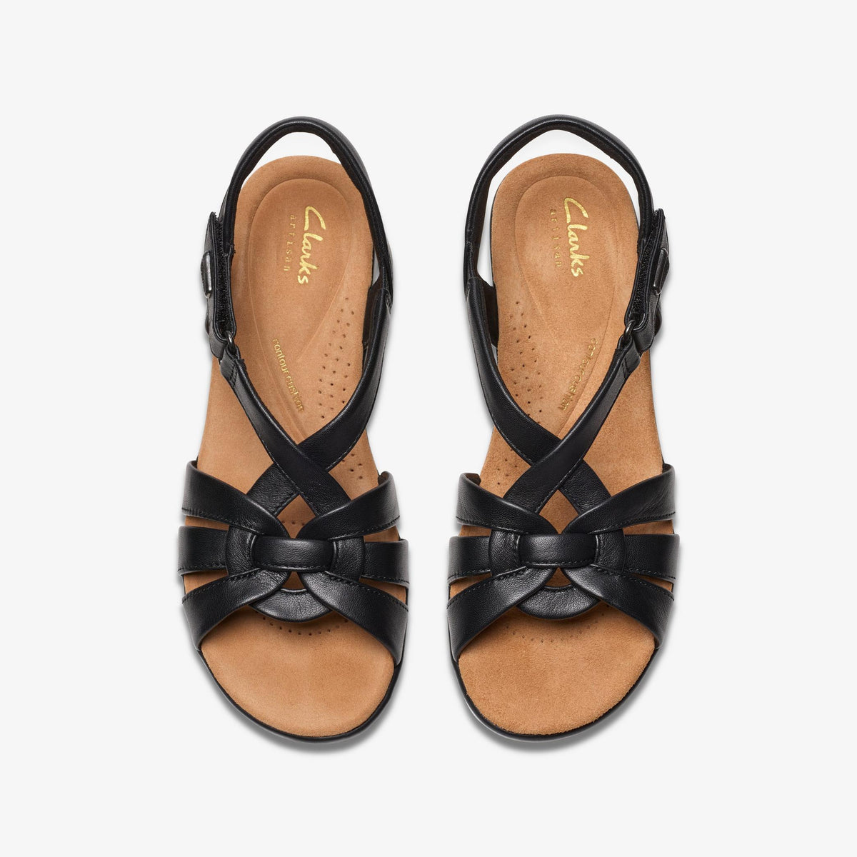 Clarks Tuleah Cross Women's Black Leather 26181466 — top view
