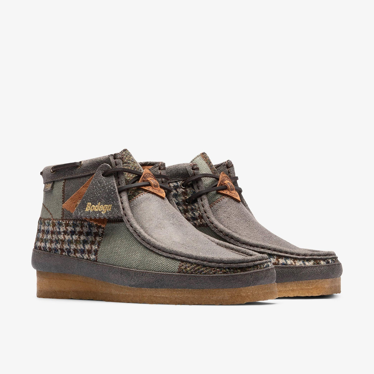 Clarks Originals x Bodega Wallabee Boot Patchwork Men's Grey Combi 26181501 — sole view