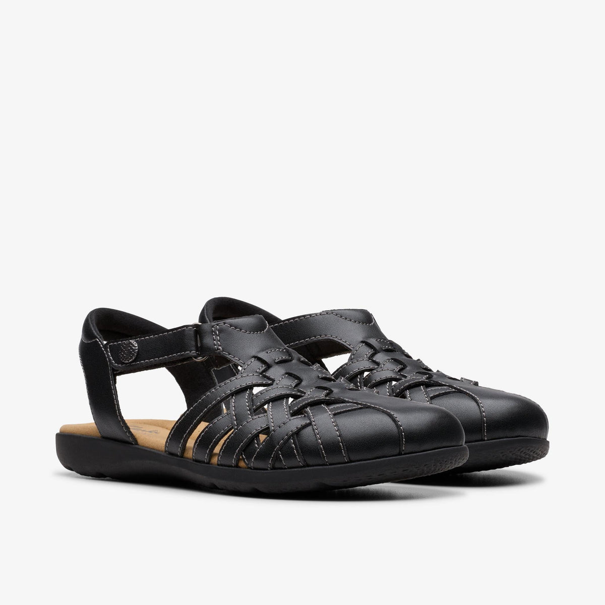 Clarks Elizabelle Mia Sandal Women's Balck Leather 26181905 — sole view
