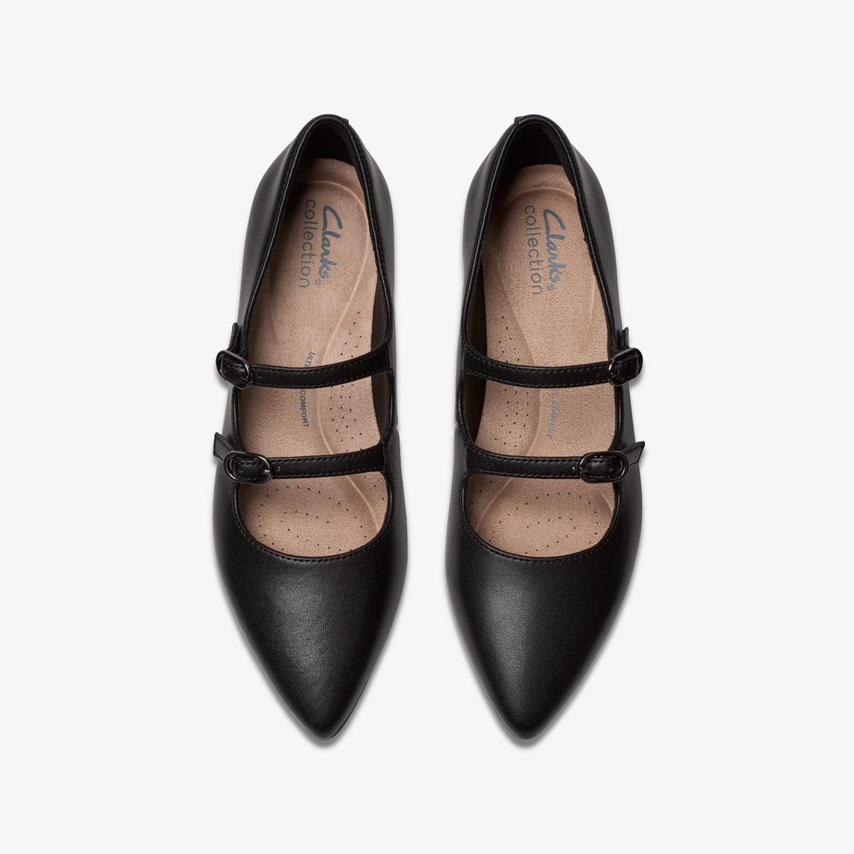 Clarks Natalyn Lane Women's Black Leather 26181929 — top view