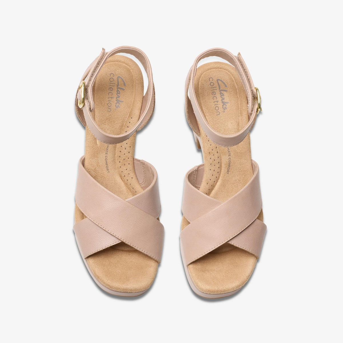 Clarks Nerisa Pearl Women's Beige Leather 26181931 — top view