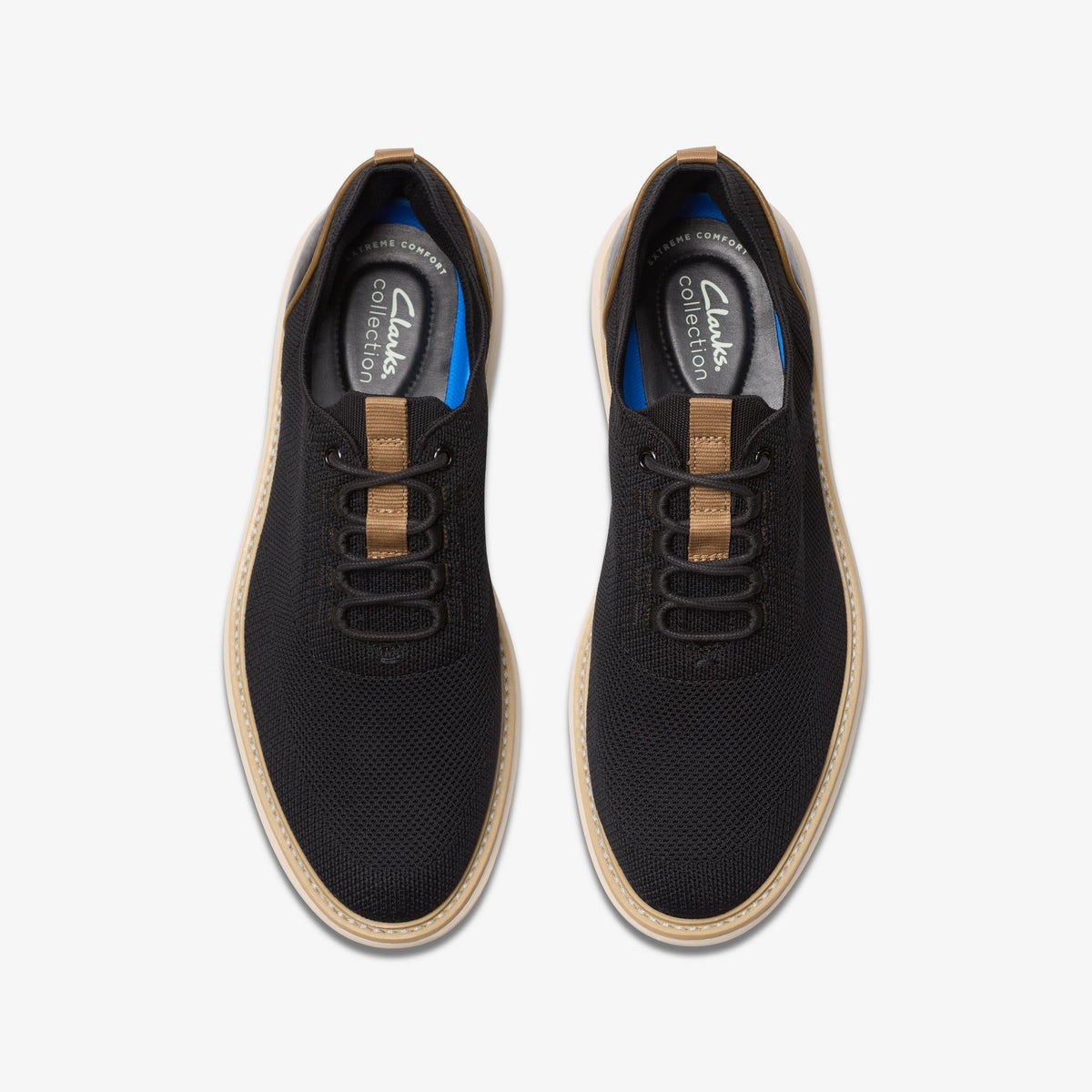 Clarks Brantin Knit Men's Black Knit Textile 26181963 — top view