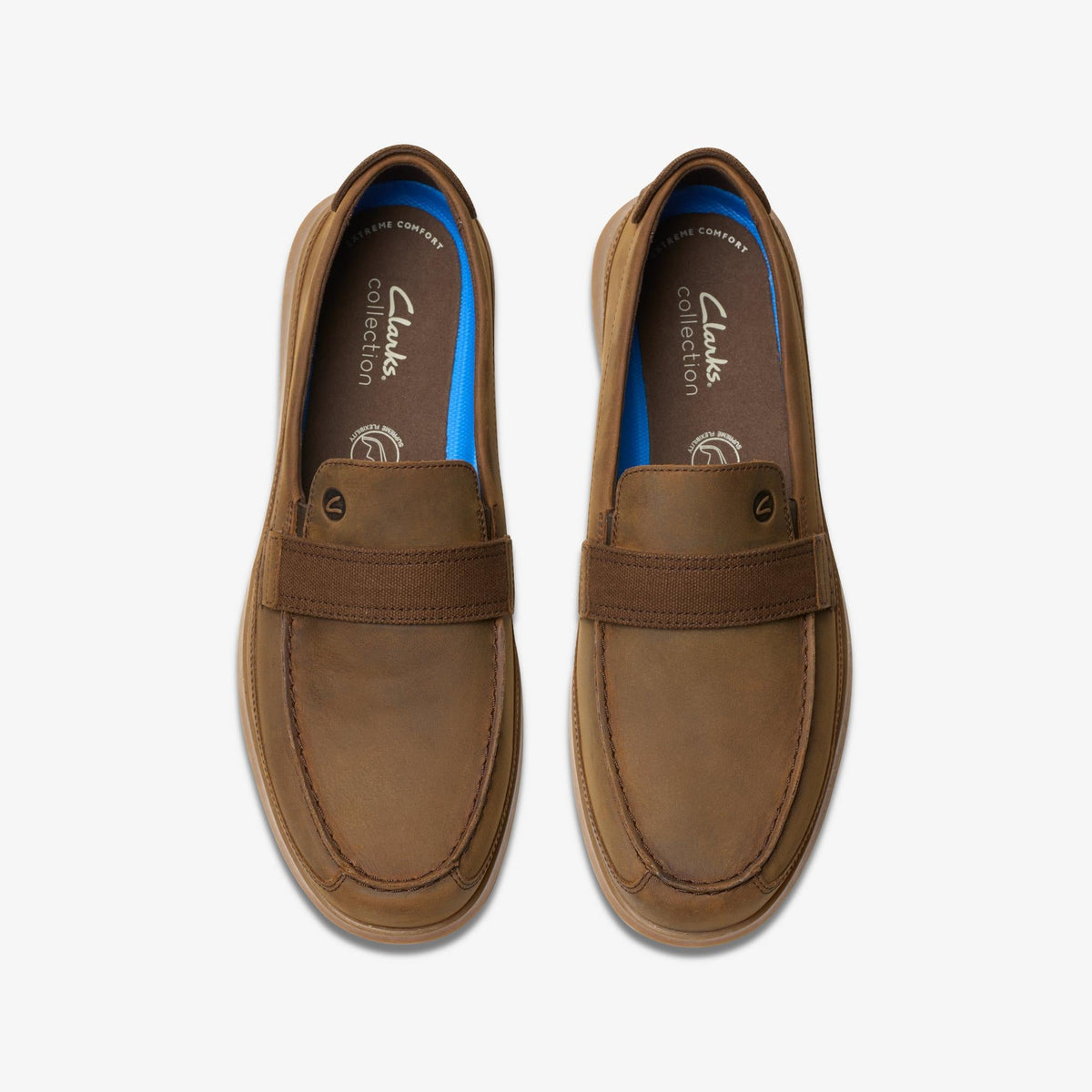 Clarks Flexway Band Men's Beeswax Suede 26181971 — top view