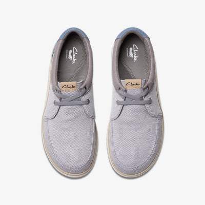 Clarks Relaxlite Lace Men's Light Grey Textile 26181995 — top view