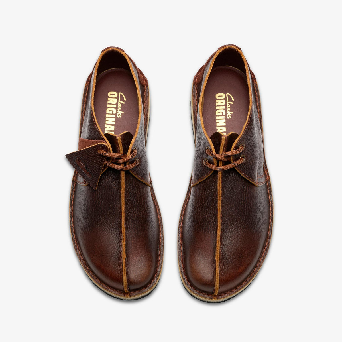 Clarks Originals Trek Scout Men's Nut Brown Leather 26182502 — top view