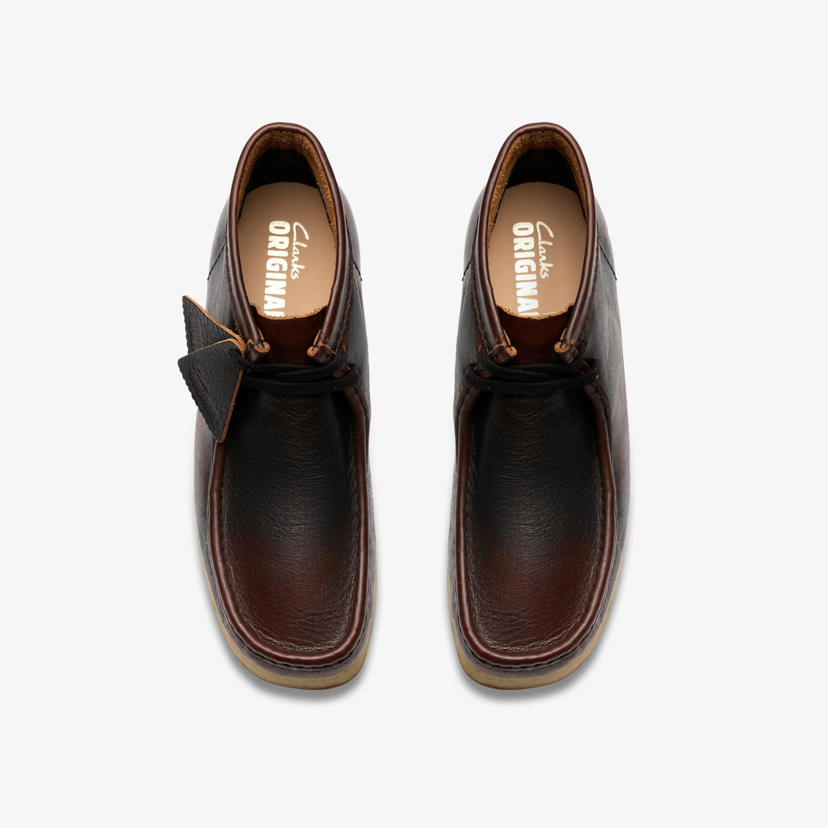 Clarks Originals Wallabee Boot Men's Dark Tan Combination Leather 26182763 — top view