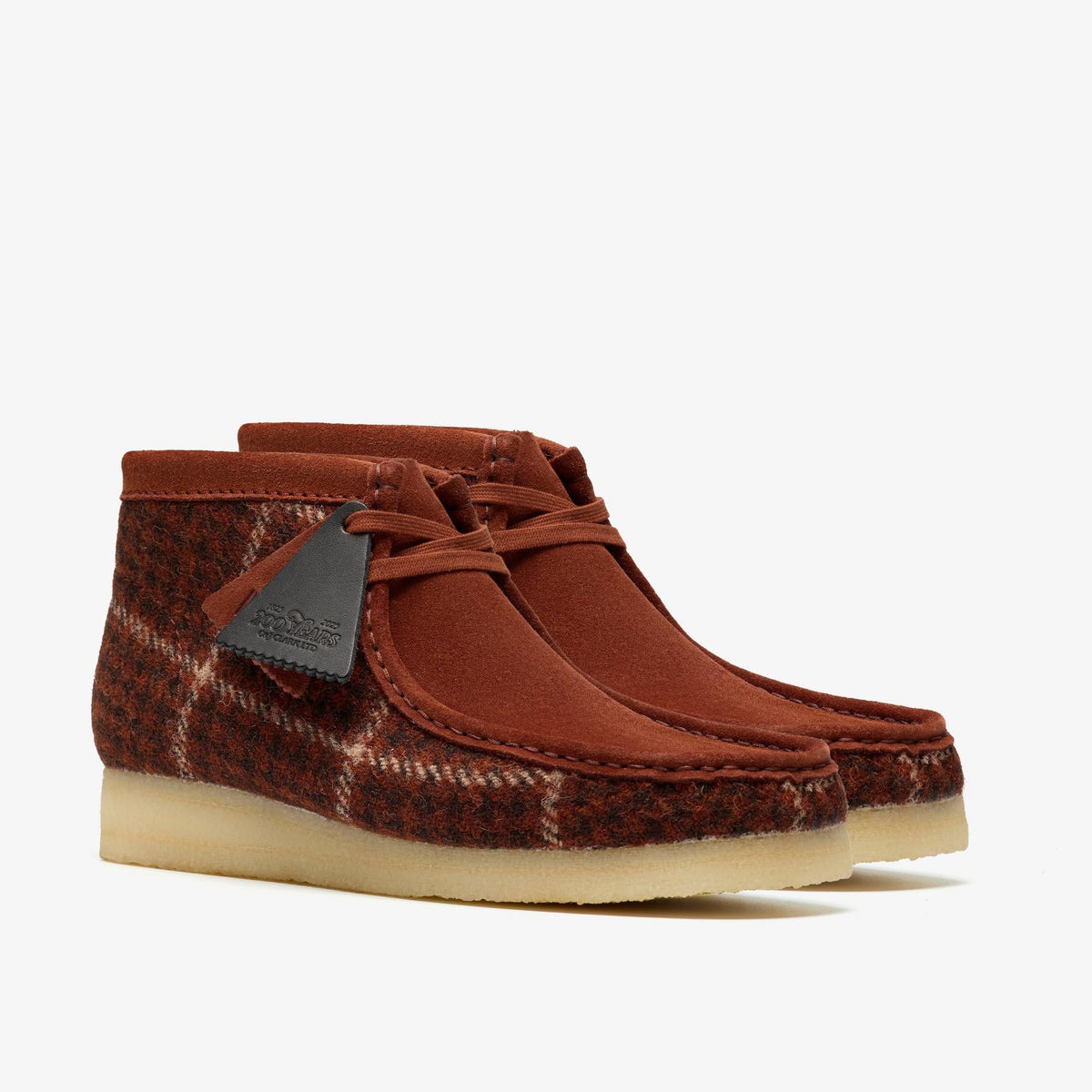 Clarks Originals Wallabee Boot Men's Rust Tweed Combination Textile 26182793 — sole view