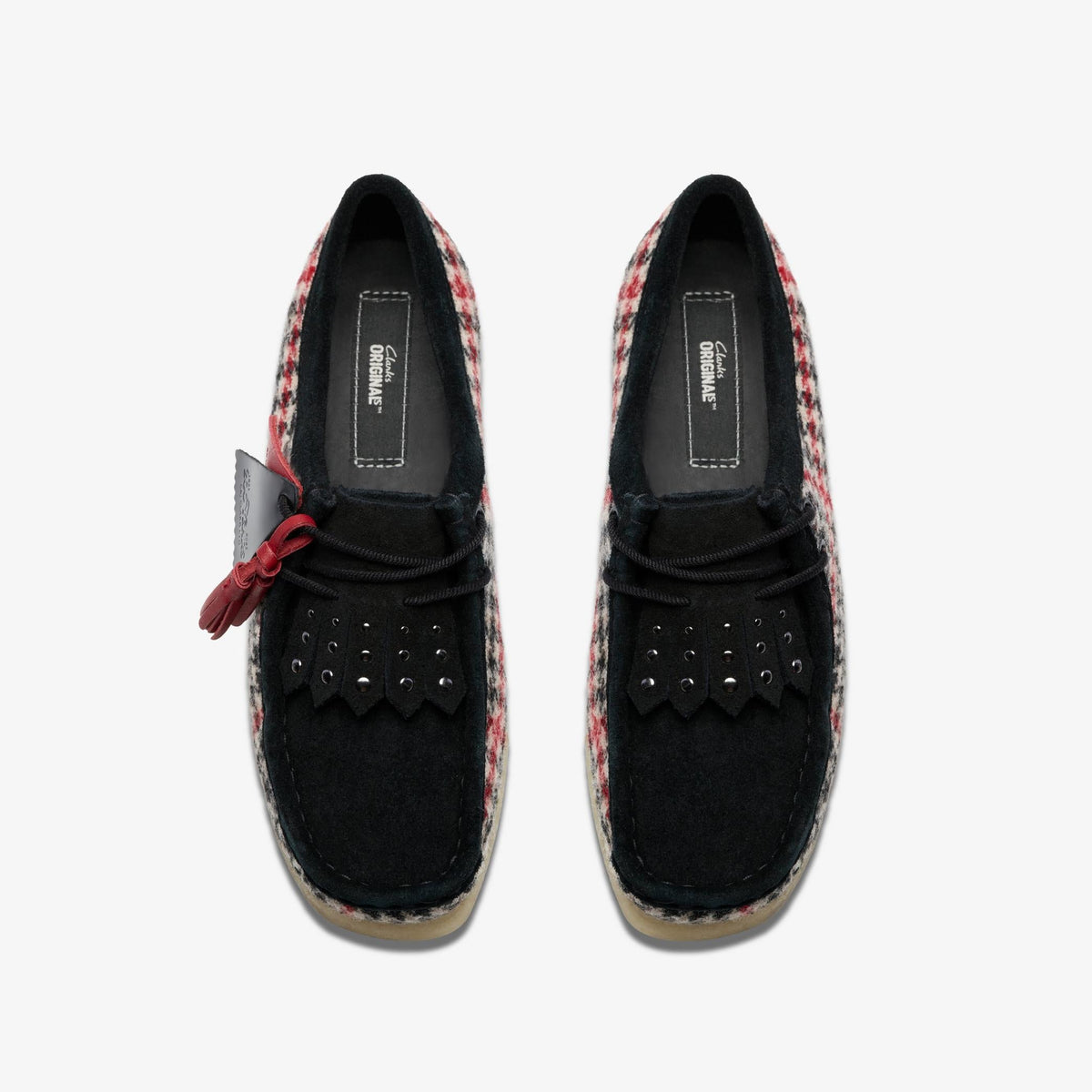 Clarks Originals Wallabee Women's Black Tweedcombi Textile 26182802 — top view