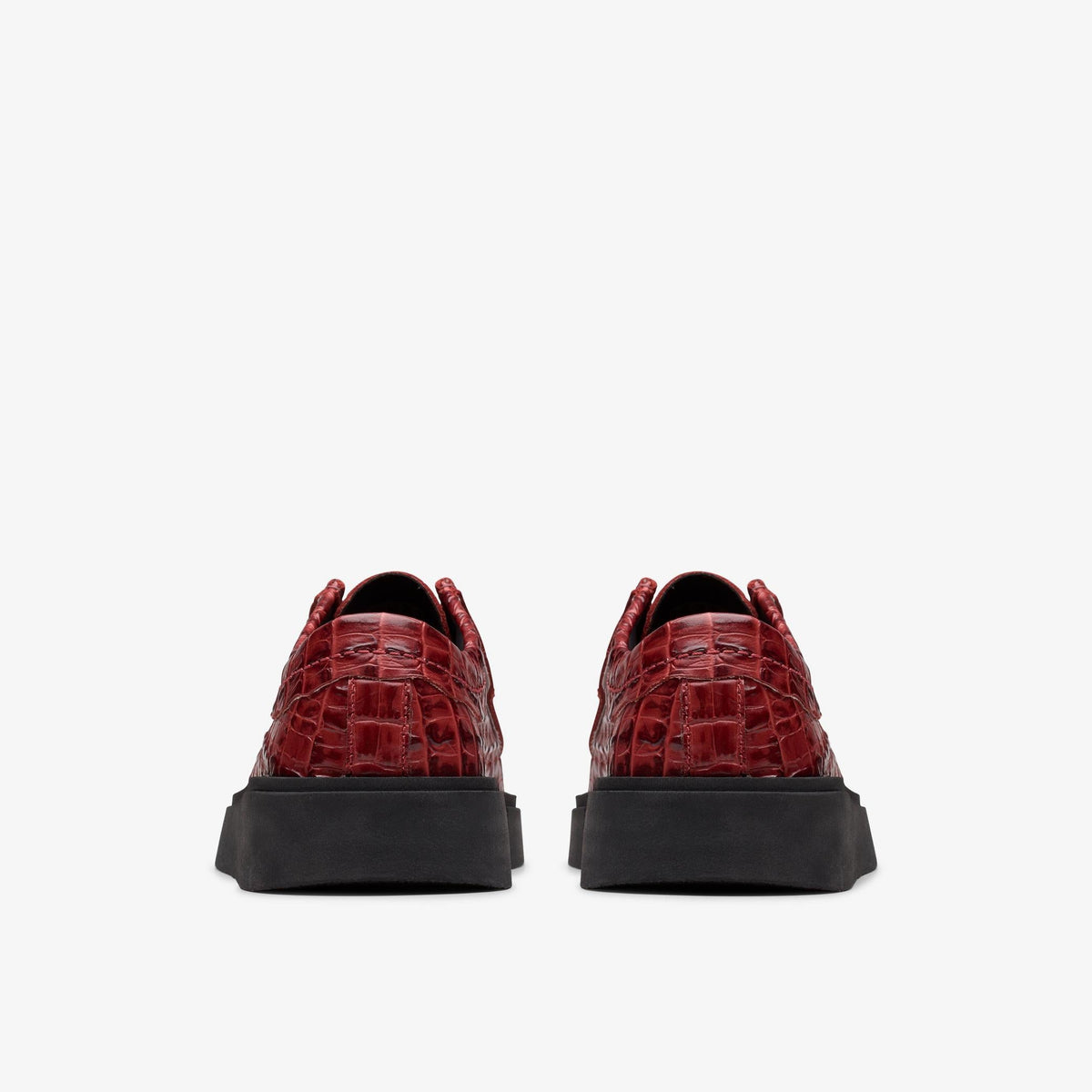 Clarks Originals x Martine Rose Torview Croc Embossed Lace Up Men's Burgundy Croc-Embossed Leather 26183330 — detail view