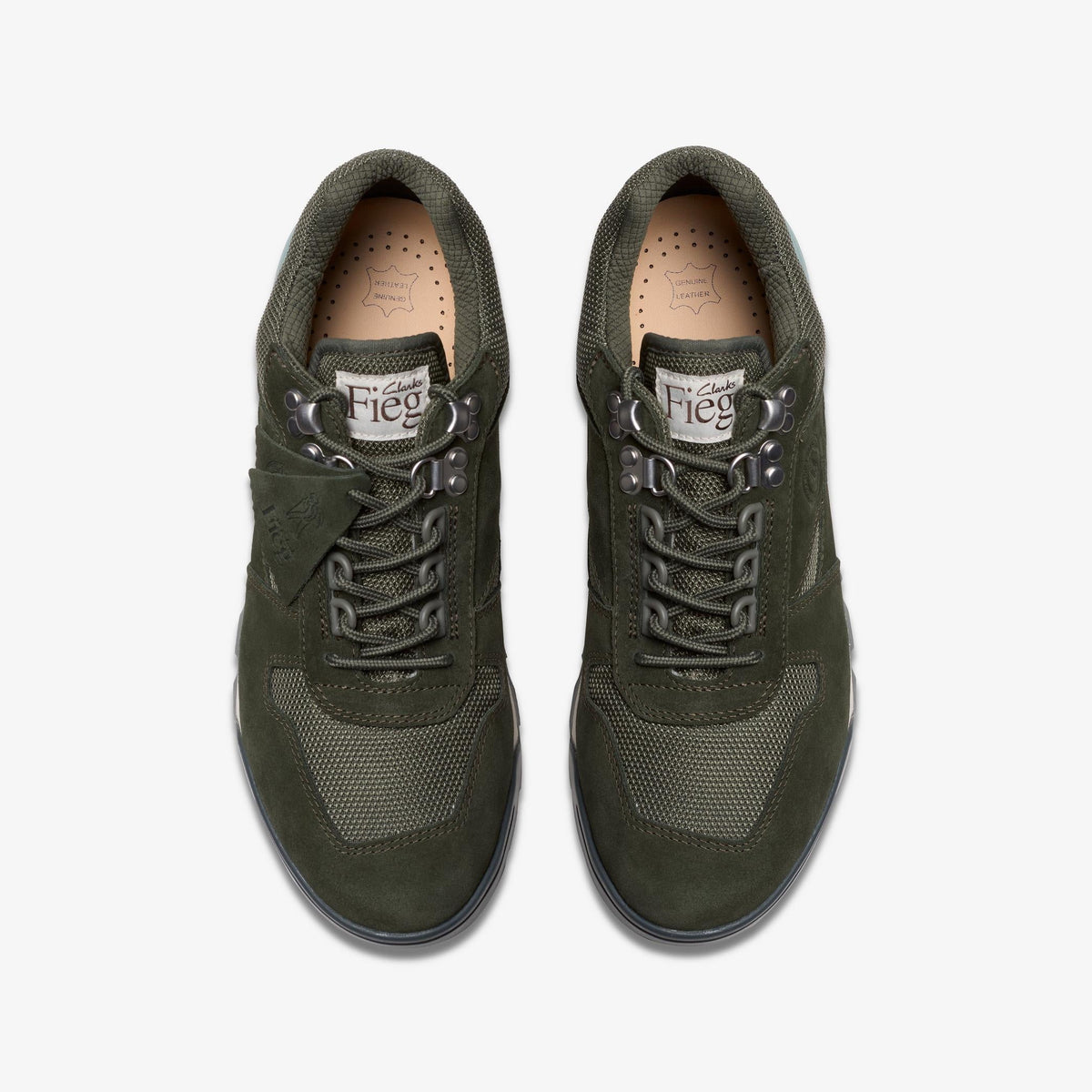 Clarks Originals x Ronnie Fieg 8th Street Laddow Men's Dark Olive Combi 26183708 — top view