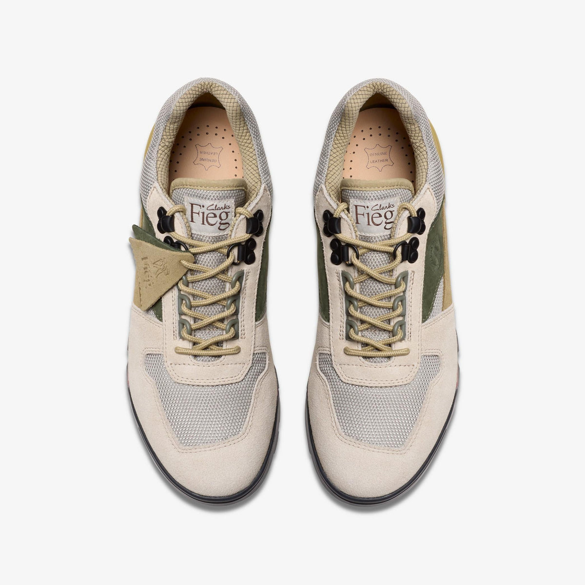 Clarks Laddow Men's Light Sand Combi 26183709 — top view