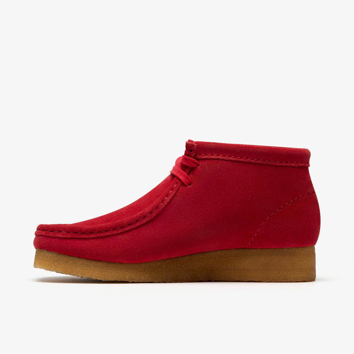 Clarks Originals Wallabee Boot Women's Red Suede 26183770 — side view