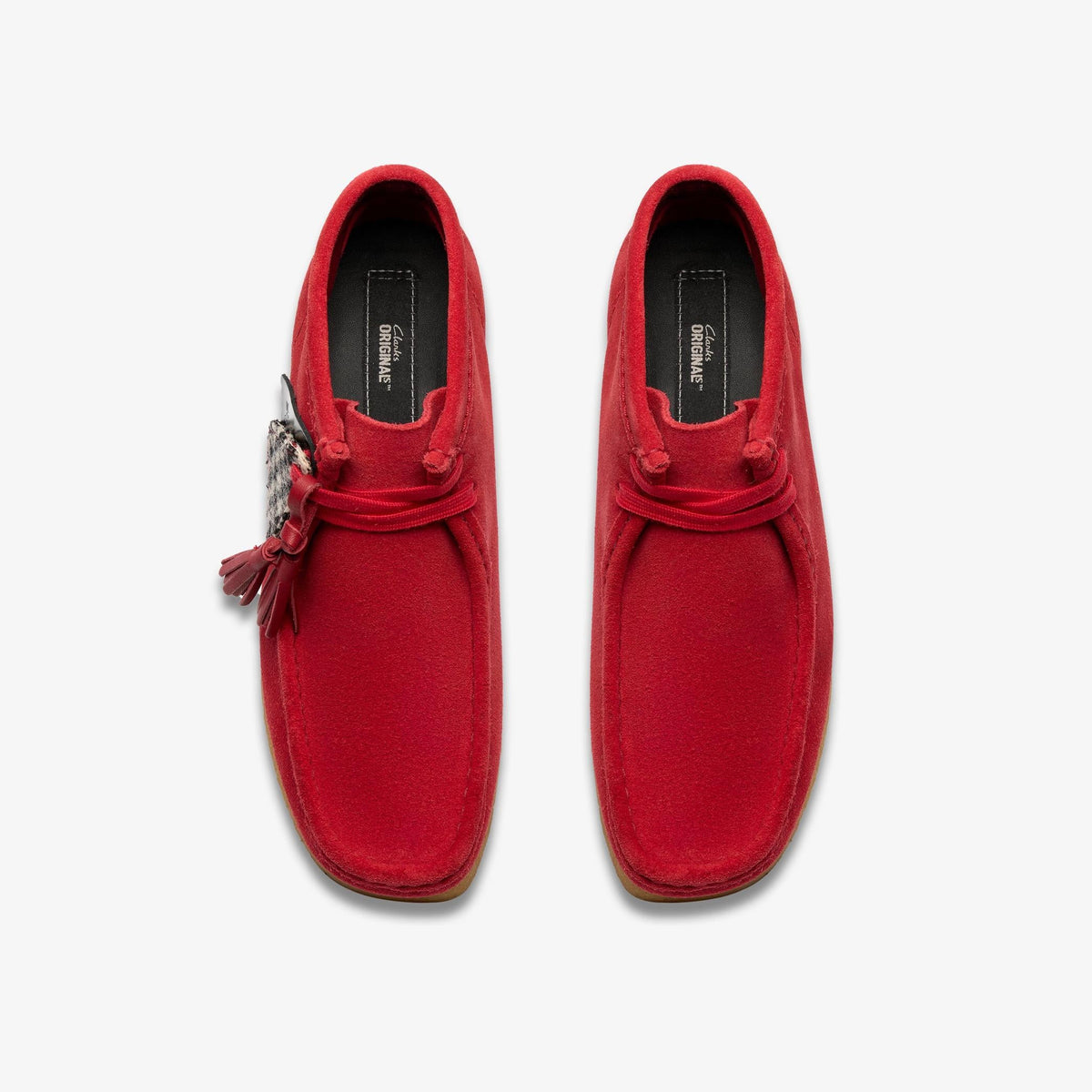 Clarks Originals Wallabee Boot Women's Red Suede 26183770 — top view