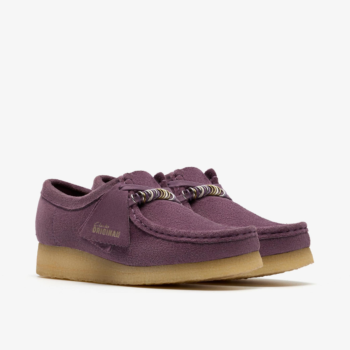 Clarks Originals Wallabee Women's Plum Suede 26183775 — sole view