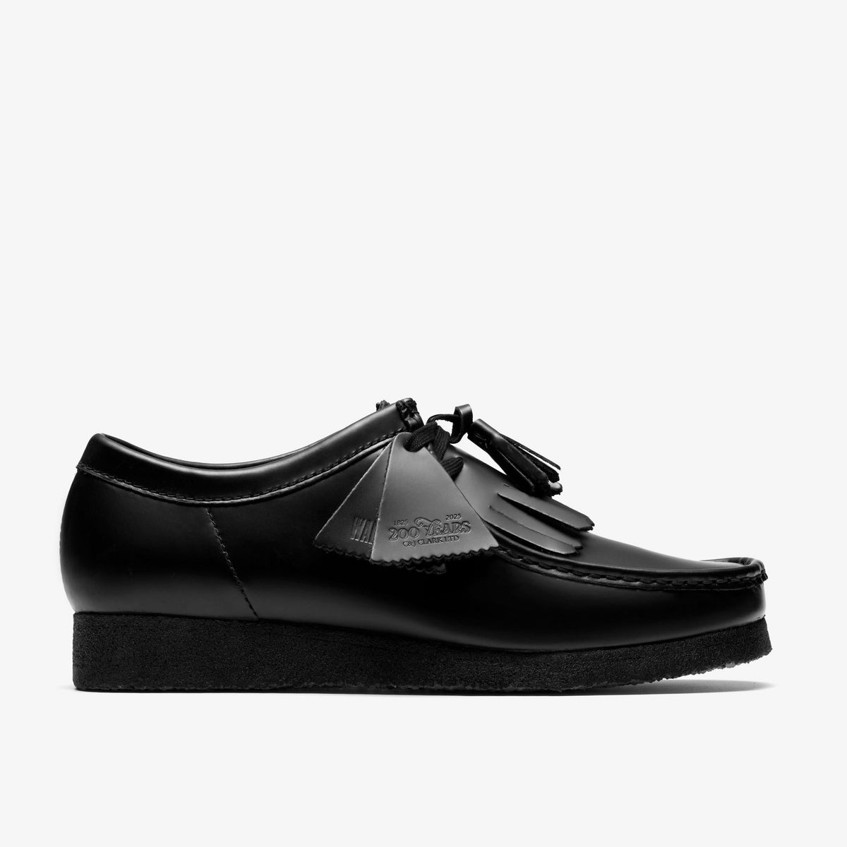 Clarks Originals Wallabee Men's Black Hi Shine Leather 26183780