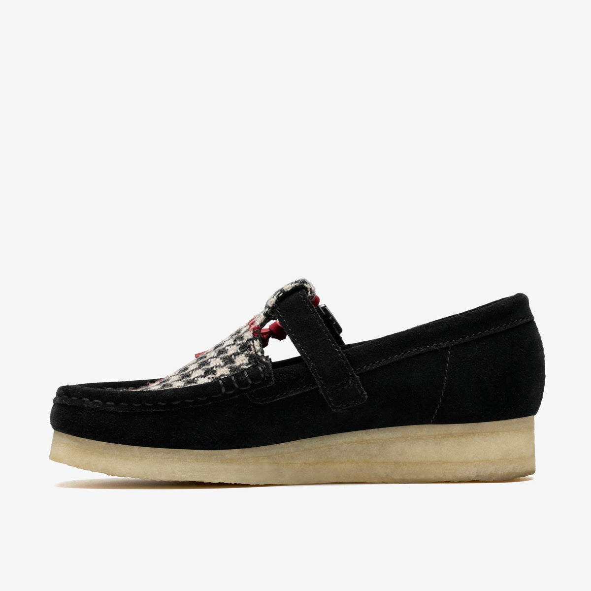 Clarks Originals Wallabee T Bar Women's Black Tweedcomb 26183811 — side view