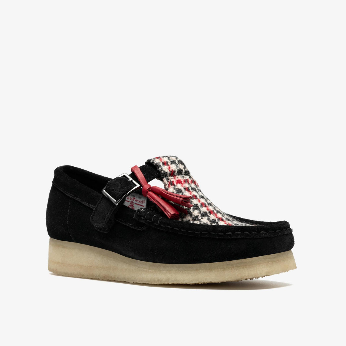 Clarks Originals Wallabee T Bar Women's Black Tweedcomb 26183811 — sole view