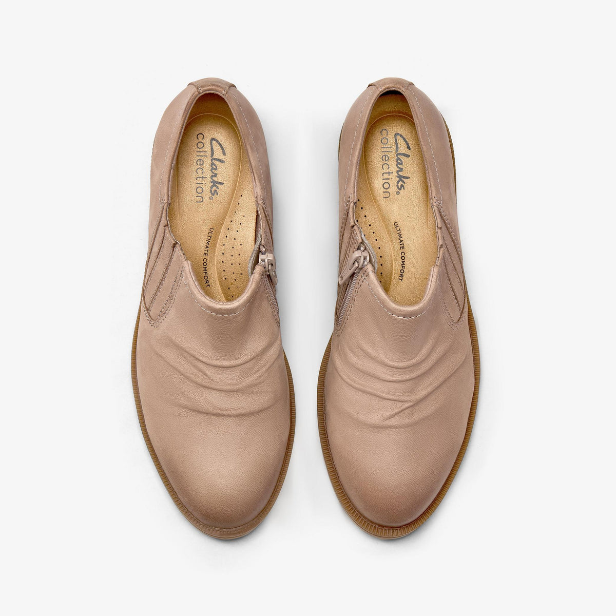 Clarks Adalynn Ezra Women's Light Taupe Nubuck 26184065 — top view