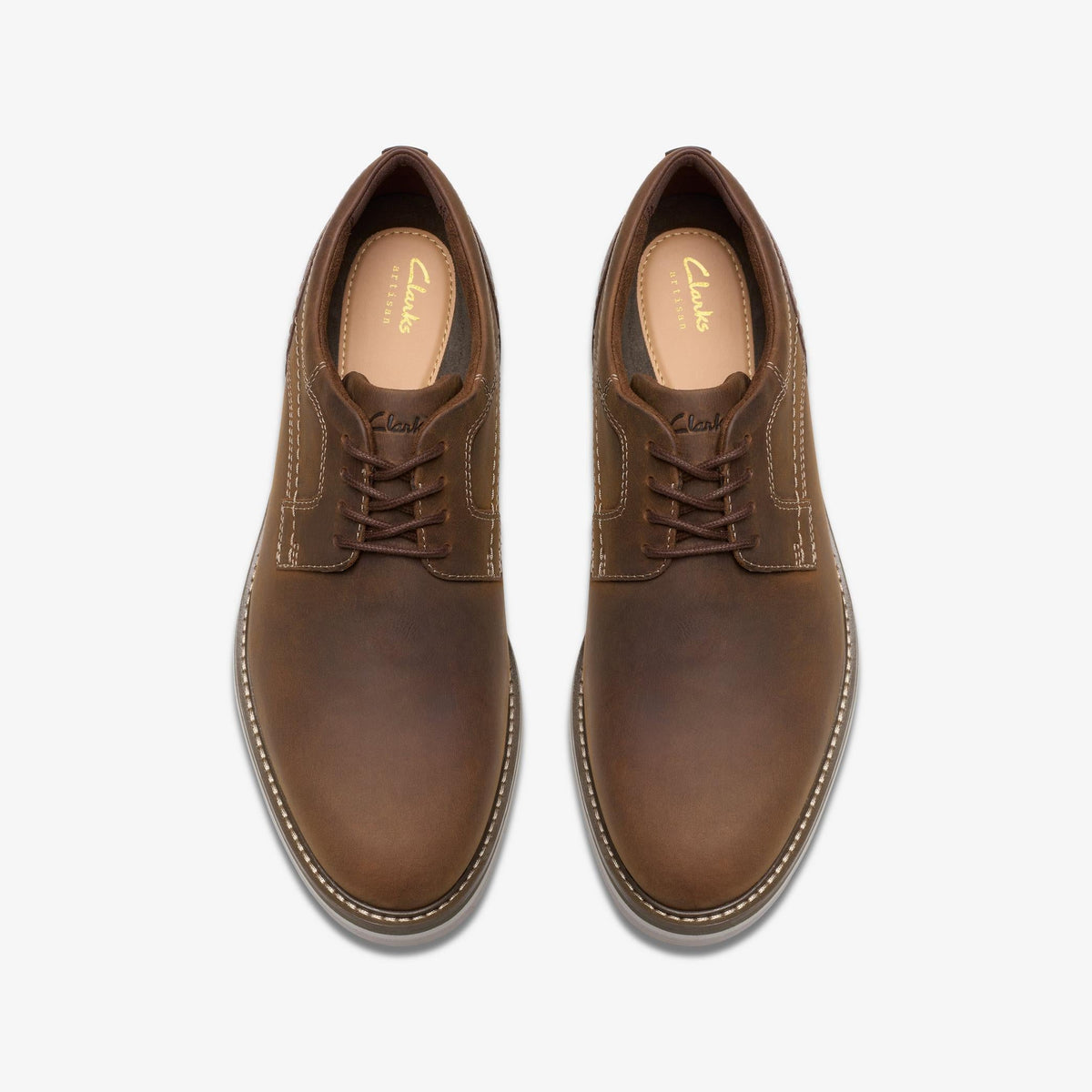Clarks Monahan Plain Men's Beeswax Leather 26184410 — top view