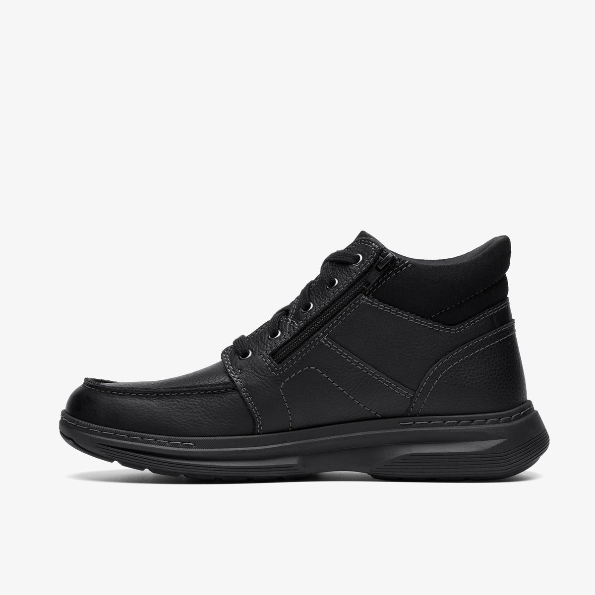 Clarks Craft Well Mid Men's Black Tumbled Leather 26184706 — side view