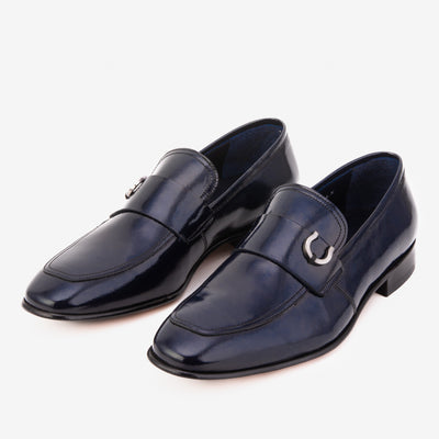 Vinci Leather The Blackwell Navy Patent Bit Loafer Men Shoe – product view 7