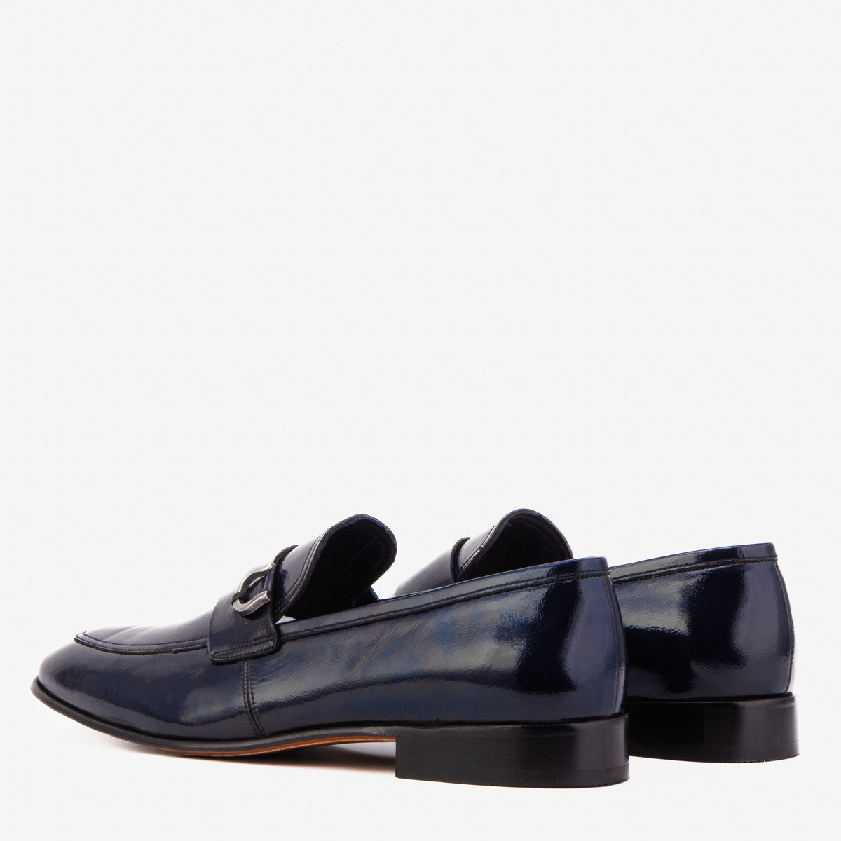 Vinci Leather The Blackwell Navy Patent Bit Loafer Men Shoe – product view 4