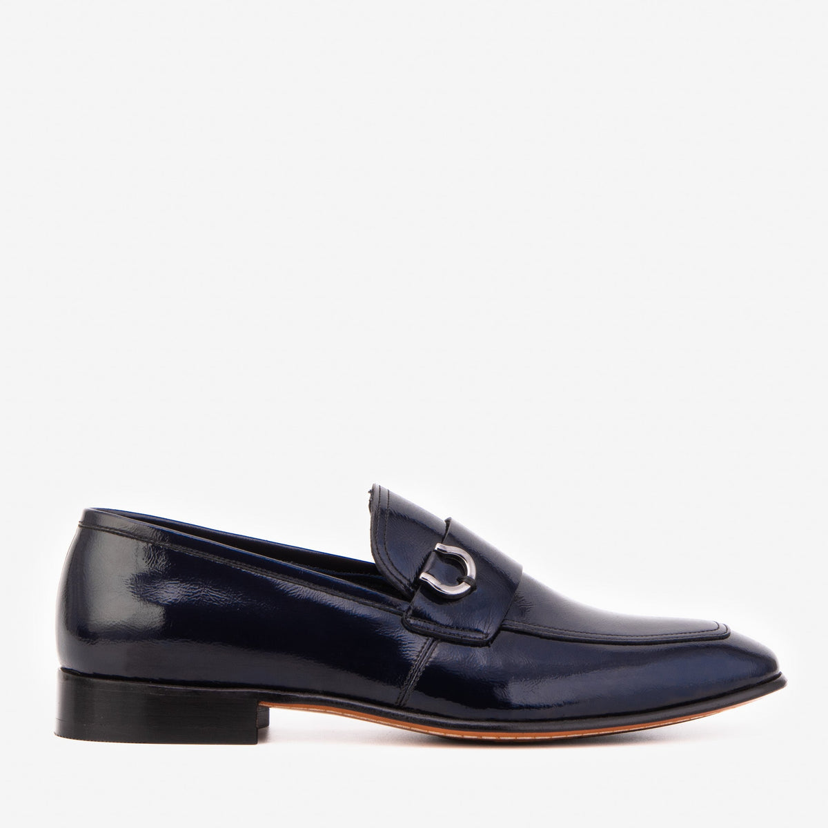 Vinci Leather The Blackwell Navy Patent Bit Loafer Men Shoe – product view 1