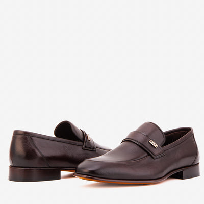The Ashford Brown  Baby Buffalo Leather Loafer Men Shoe