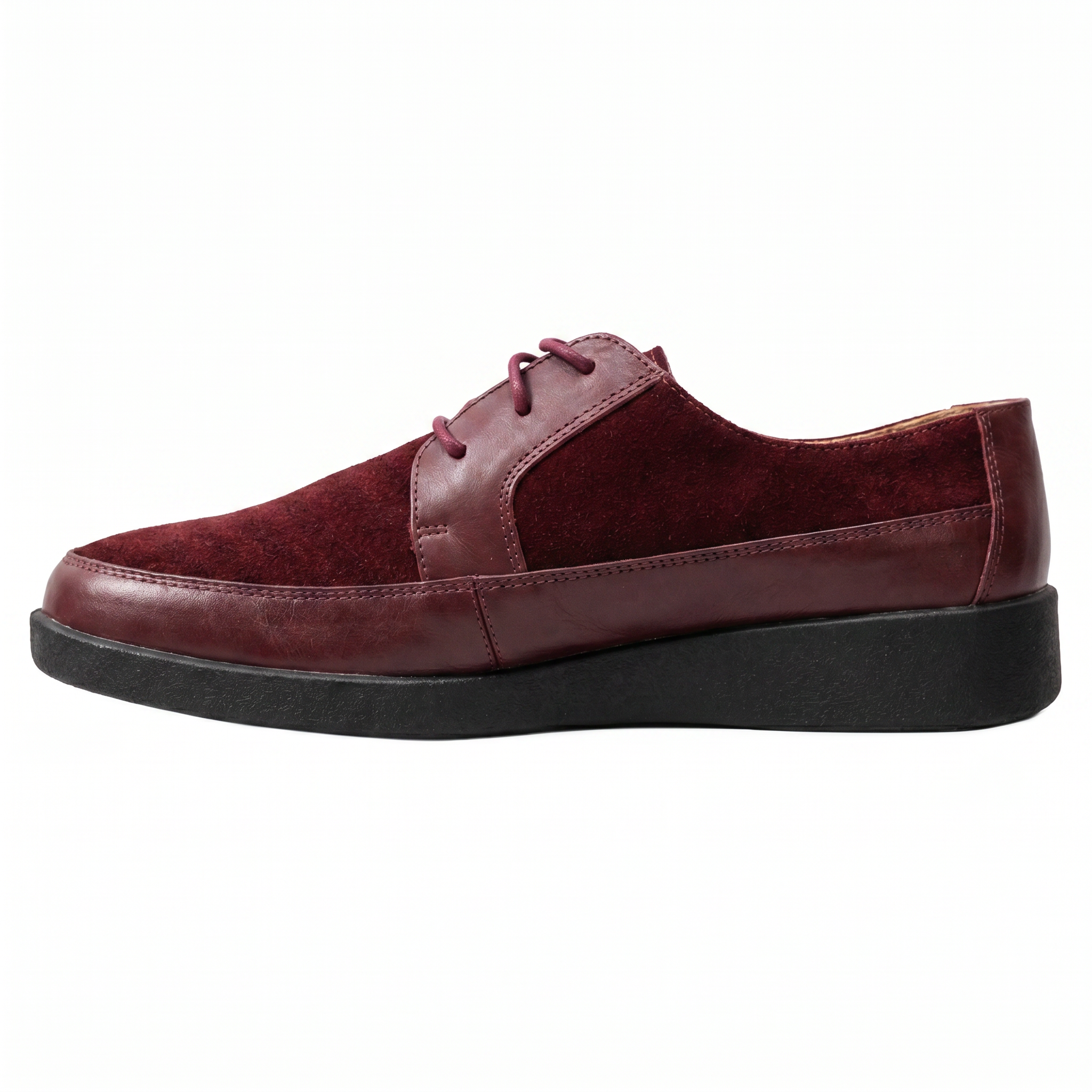 Johnny Famous Bally Style Park West Men’s Burgundy Leather and Suede Low Tops