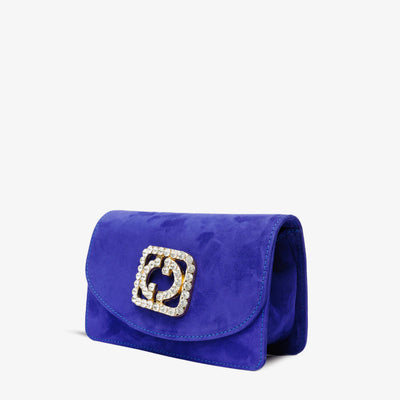 Vinci Leather The California Sax Blue Suede Leather Handbag – product view 1