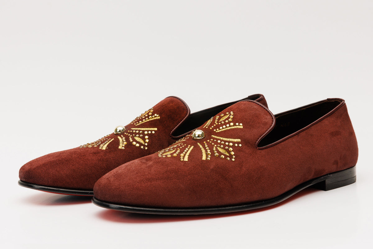 Vinci Leather The Lazio Shoe Burgundy Suede Slip-on  Loafer Men Shoe – product view 2