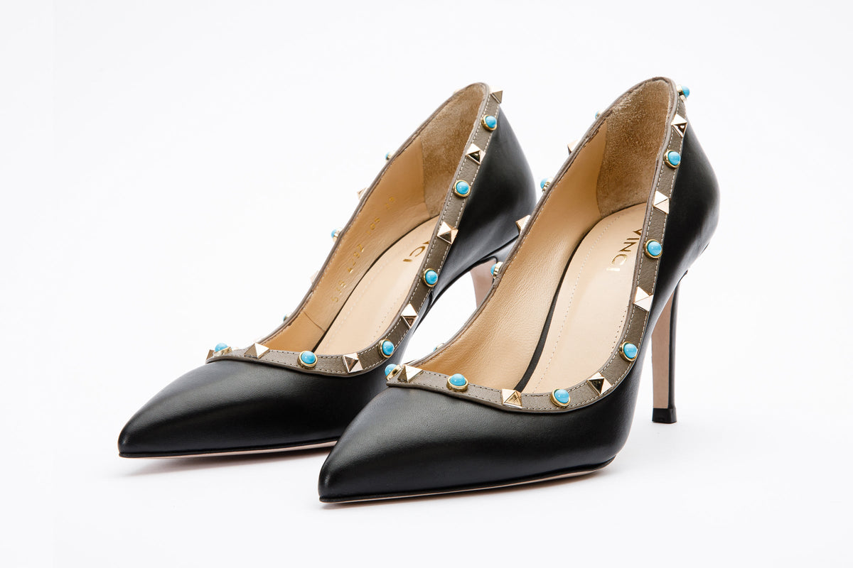 Vinci Leather The Tikapur Black Leather Pump Women Shoe Final Sale! – product view 2
