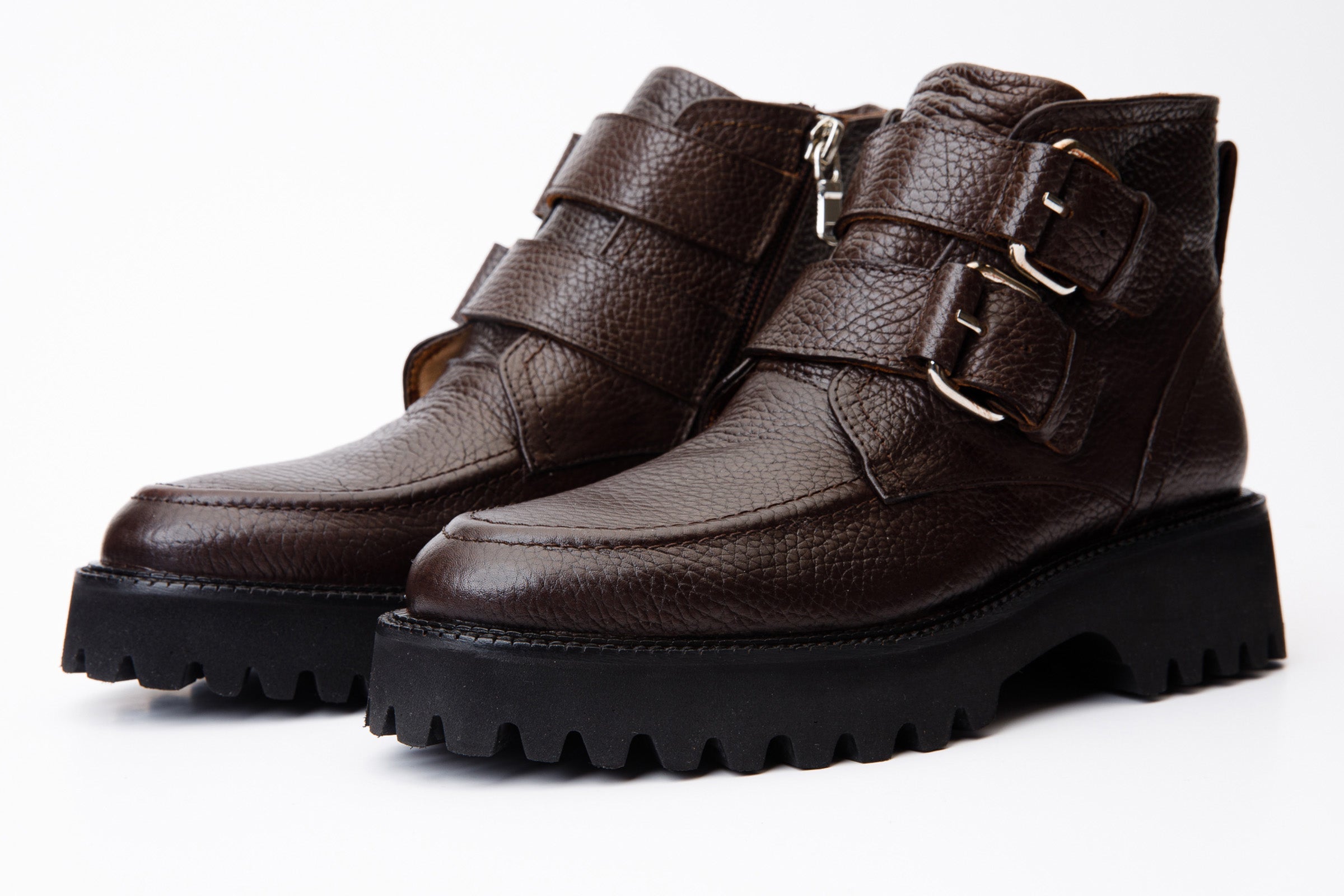 The Harry Brown Leather Double Monk Ankle Women Boot Final Sale!