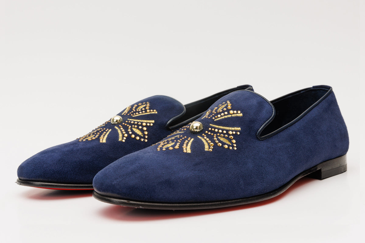 Vinci Leather The Lazio Shoe Navy Blue Suede Slip-on Loafer Men Shoe – product view 2