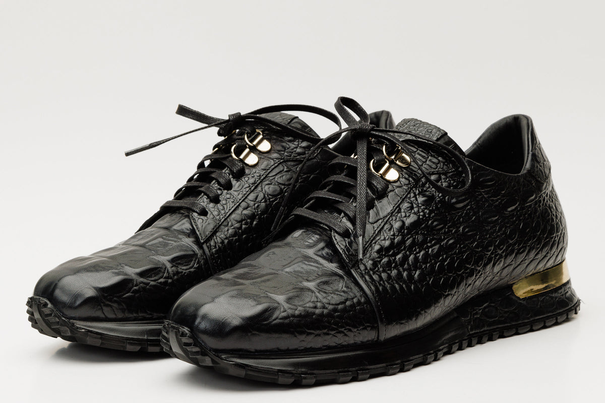 Vinci Leather The Bomba Black Leather Men Sneaker – product view 2