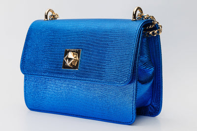 The Maple Sax Blue Leather Handbag