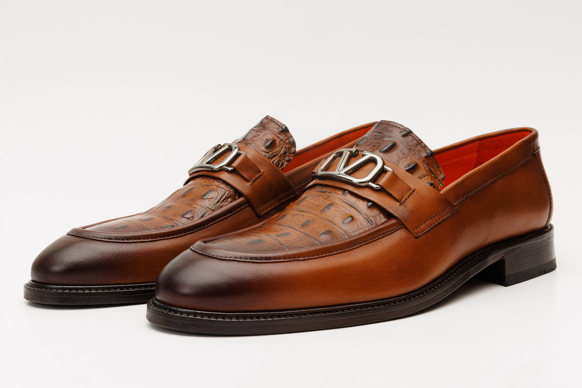 Vinci Leather Amsterdam Tan Bit Loafer Men Shoe – product view 2