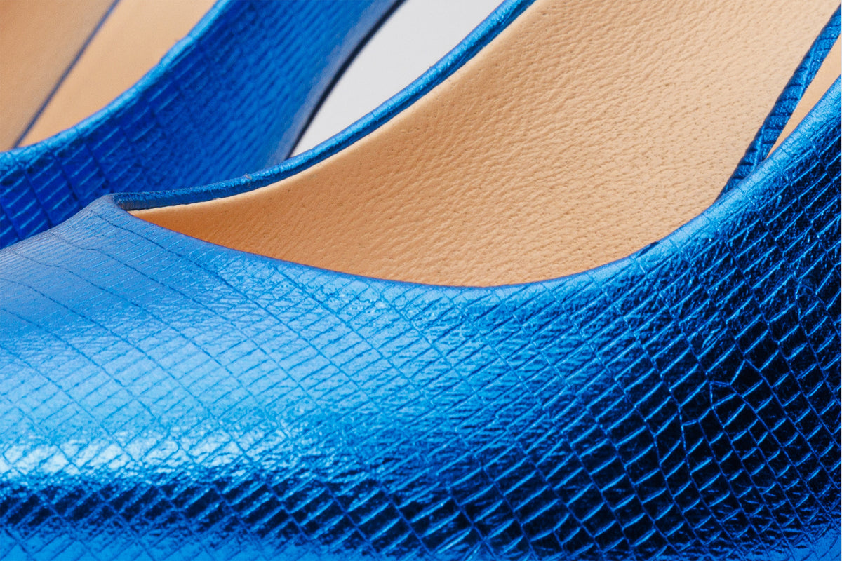 Vinci Leather The Maple Sax Blue Leather Pump Fuchsia Sole Women Shoe – product view 4
