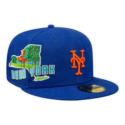 New Era 59Fifty MLB New York Mets Stateview Men Fitted Hat Blue/Grey