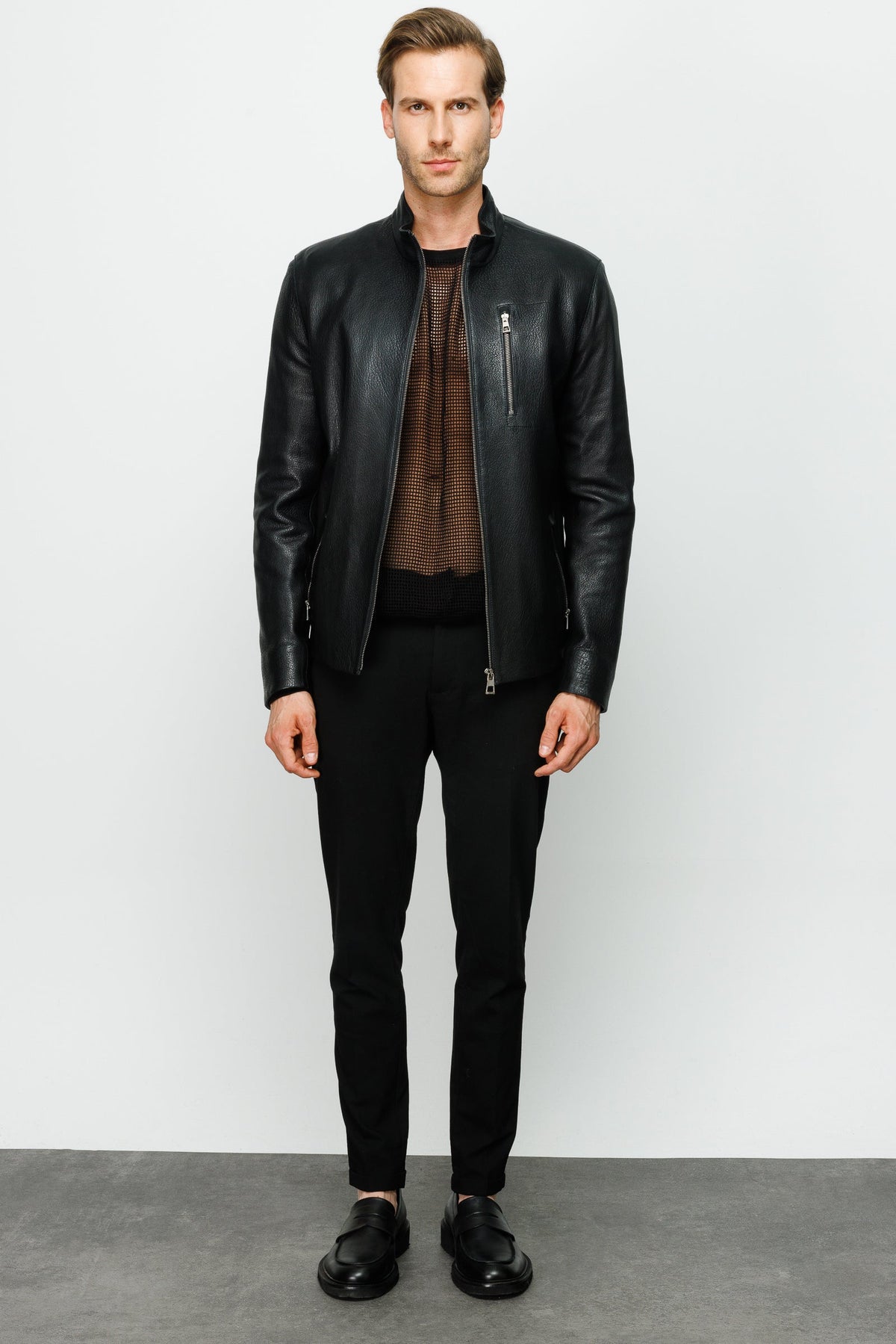Vinci Leather The Blanchard Black Leather Men Jacket – product view 10