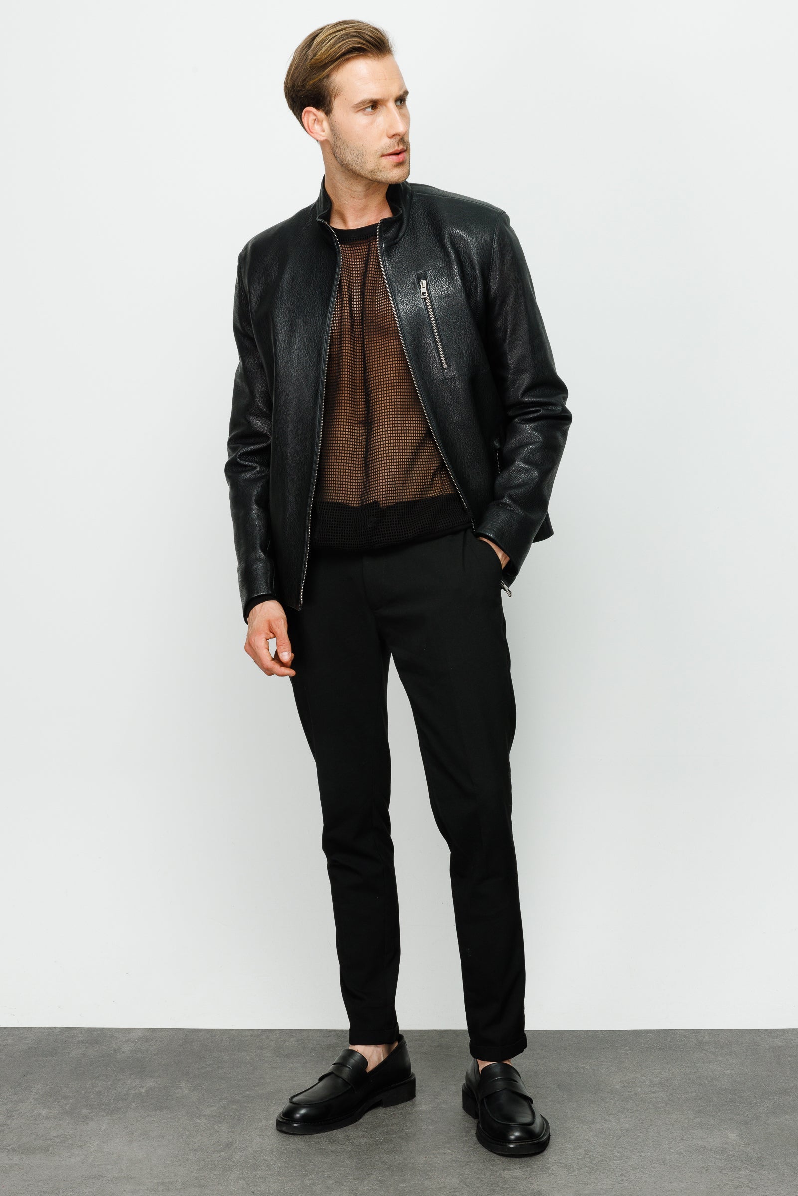 The Blanchard Black Leather Men Jacket