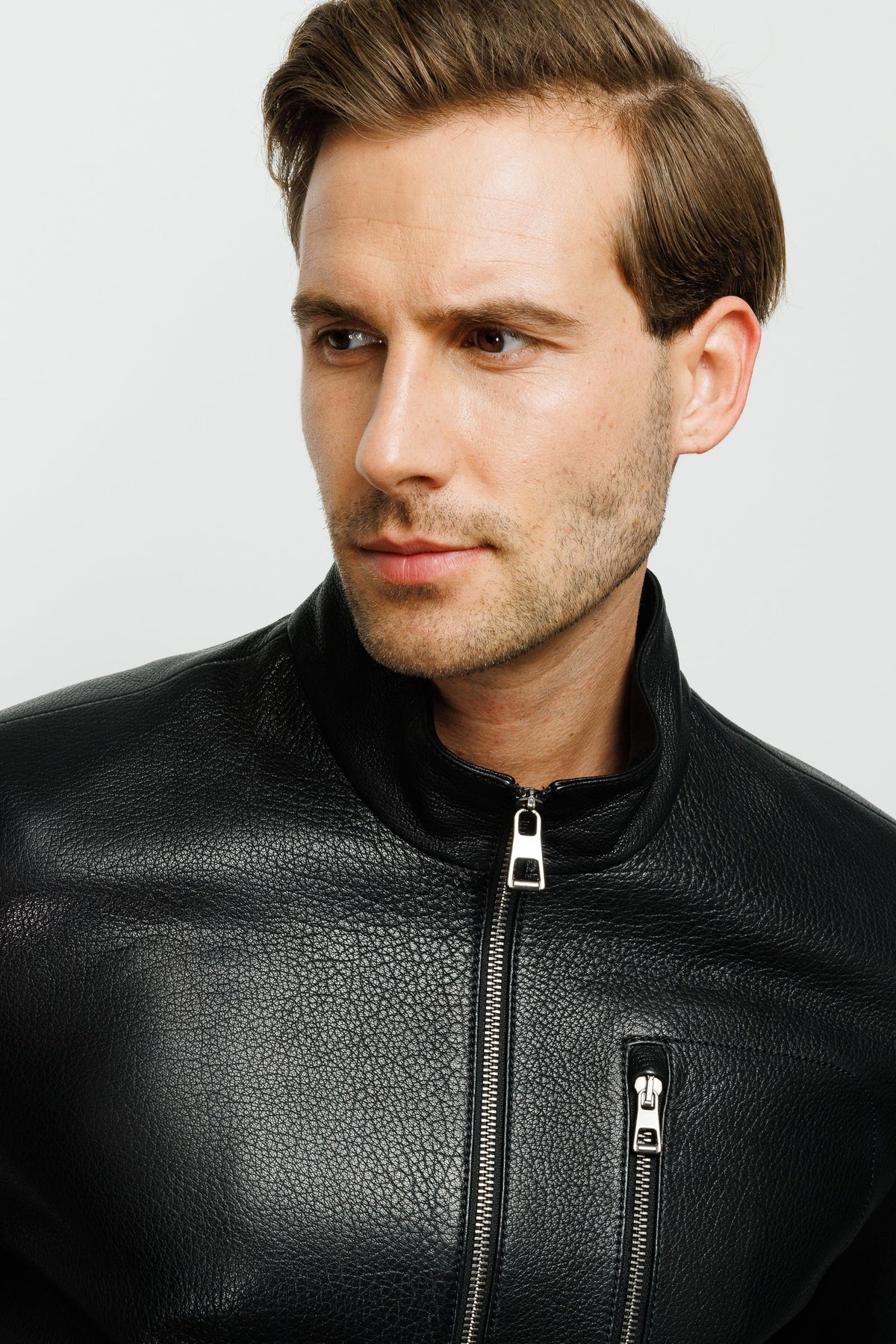 Vinci Leather The Blanchard Black Leather Men Jacket – product view 8
